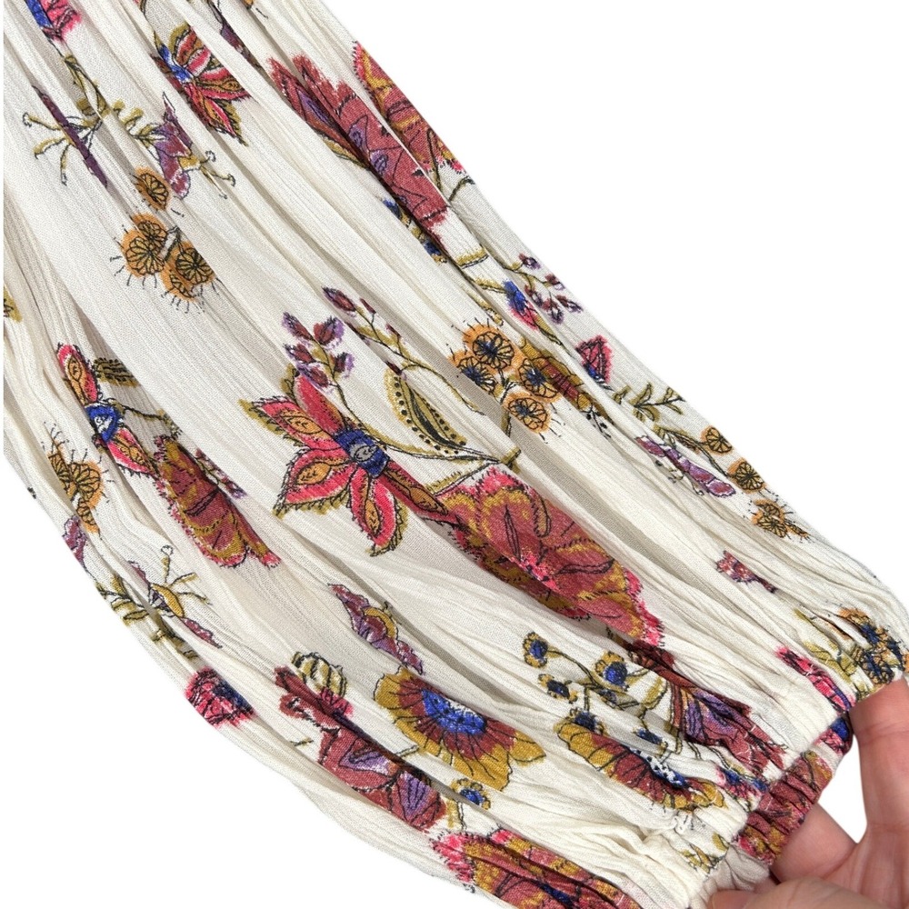 Free People Just The Two Of Us Tunic Dress XS Ivory Floral Boho Crochet Relaxed - Picture 7 of 15